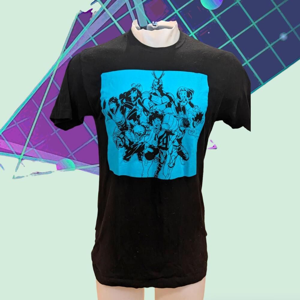 My Hero Academia Men's Black and Blue T-Shirt